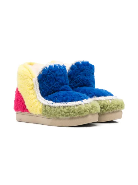 Mou Kids patchwork-detail boots 