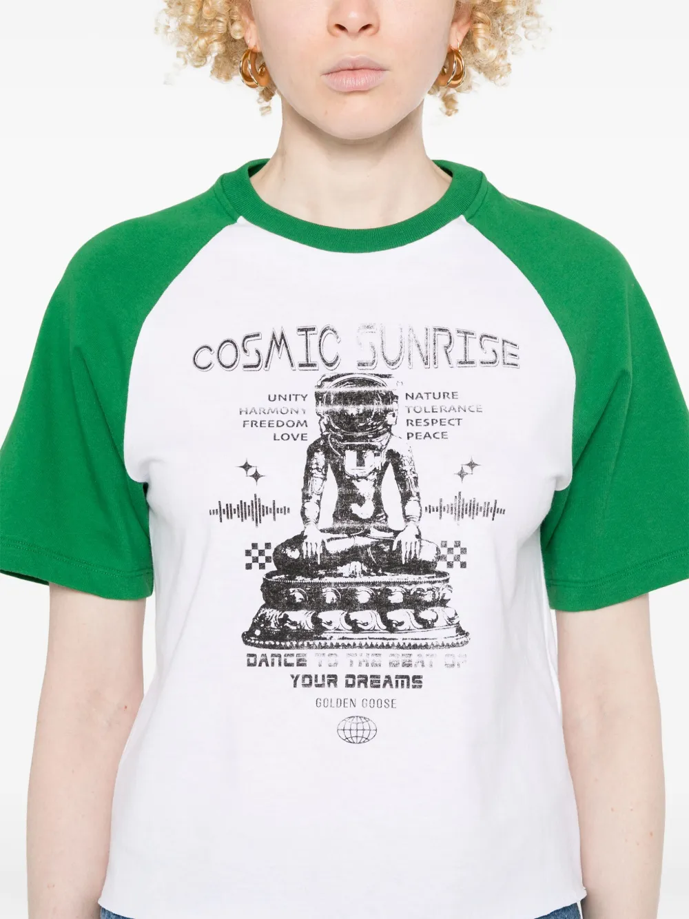 Golden Goose T-shirt met contrasterende mouwen Wit