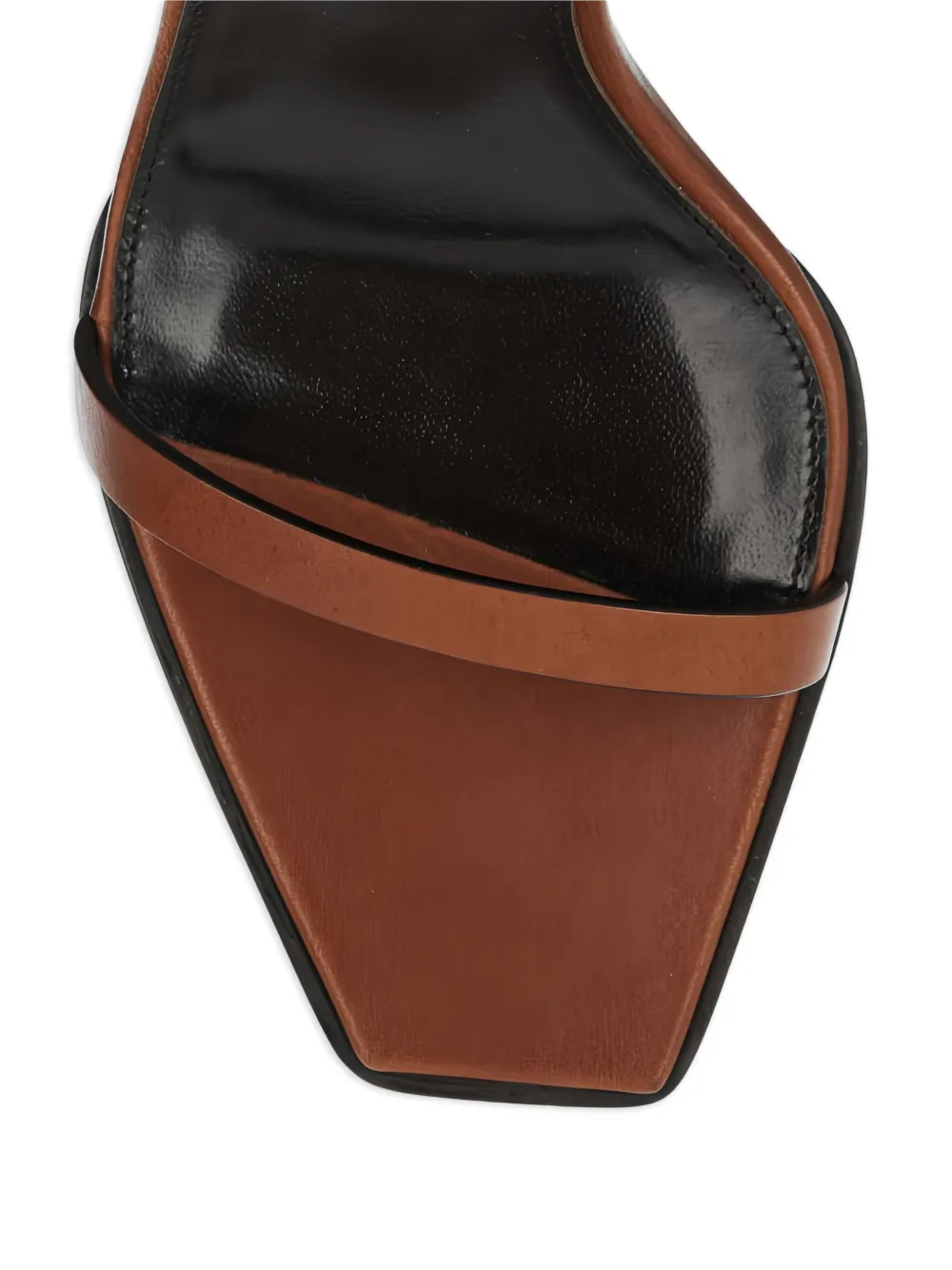 Saint Laurent 90mm May leather ankle-strap wedge sandals Brown