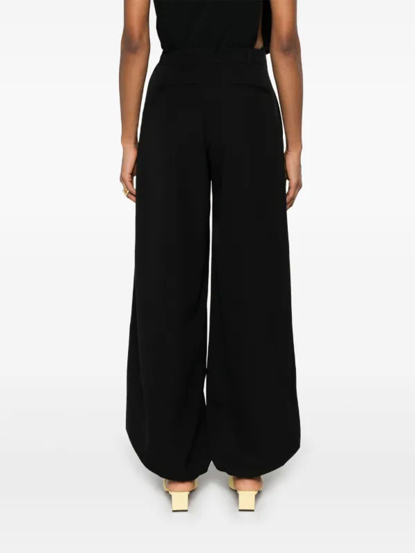 【関税＆送料込み】Jacquemus Pleated Draped Pants Le Pantalon Paseo pleated wide-leg pants in black