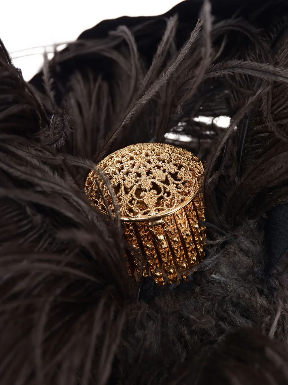 Balenciaga ostritch-feather clutch bag
