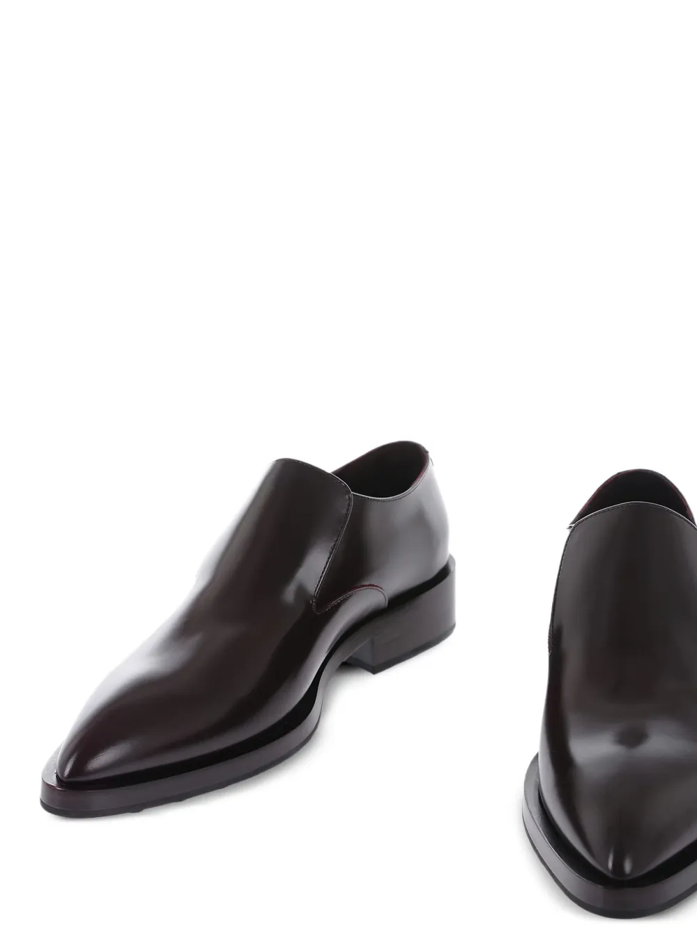 Jil Sander pointed leather loafers Rood