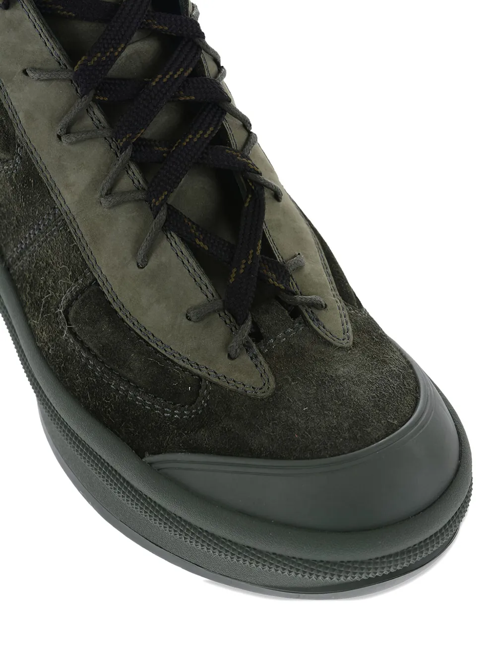 Jil Sander suede hi-top sneakers Green