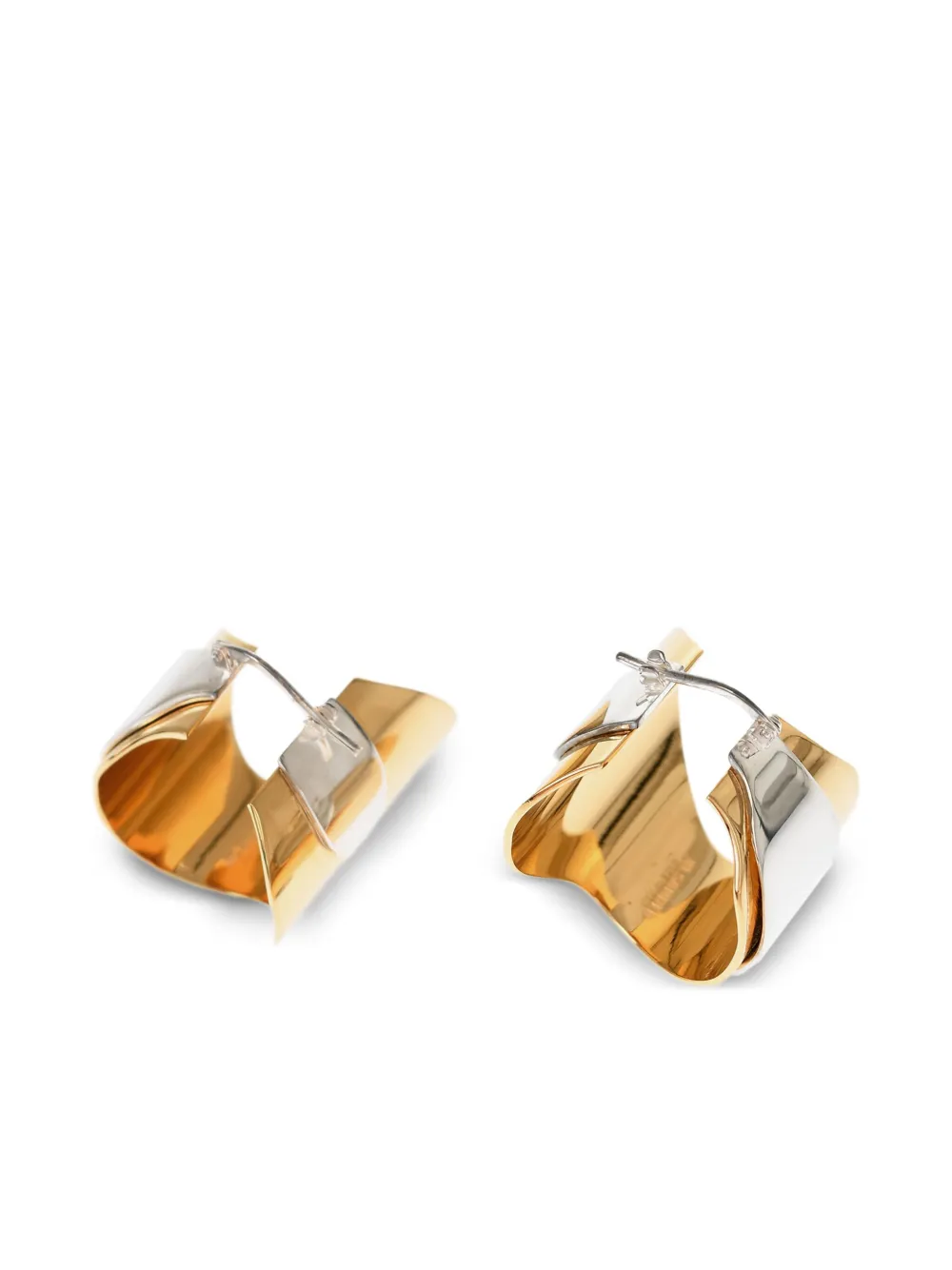 Jil Sander arracadas con diseño de dos tonos | dorado | Image 1