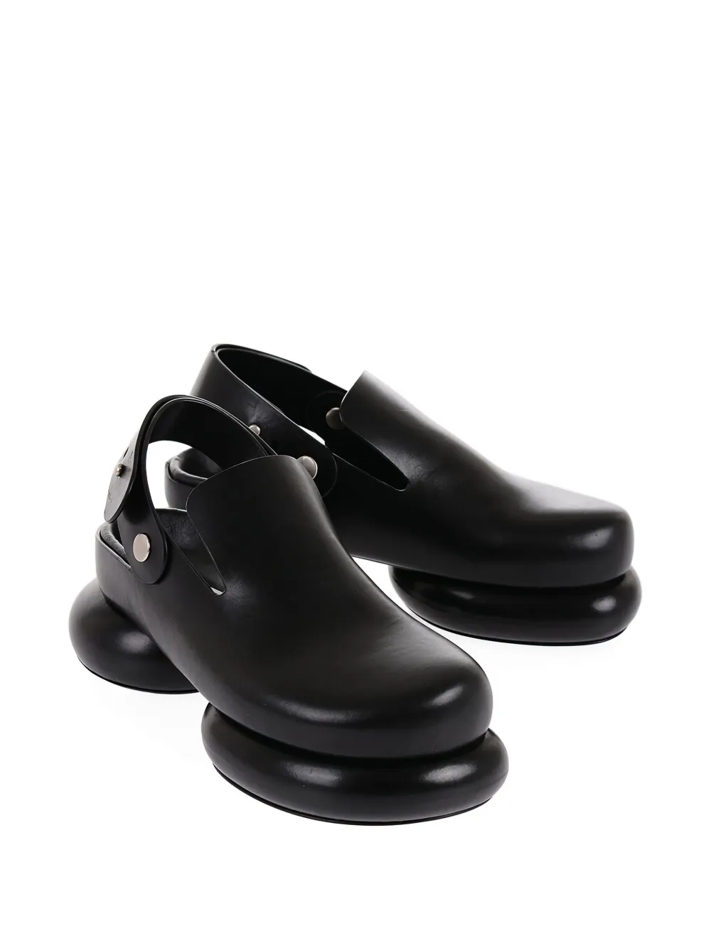 Jil Sander chunky-sole leather ballet flats - Zwart