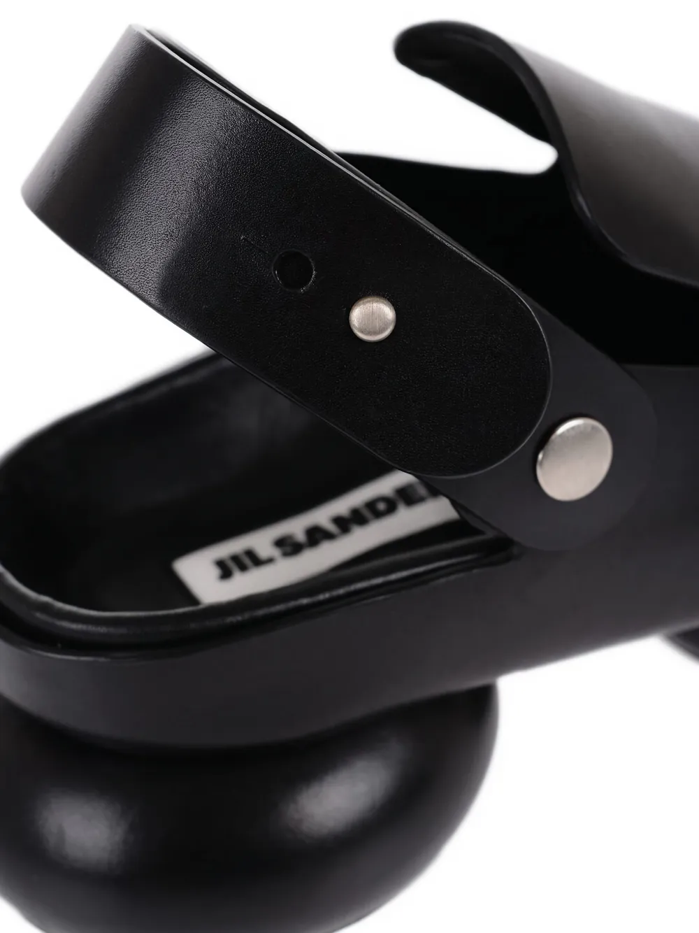 Jil Sander Leren ballerina's met chunky zool Zwart