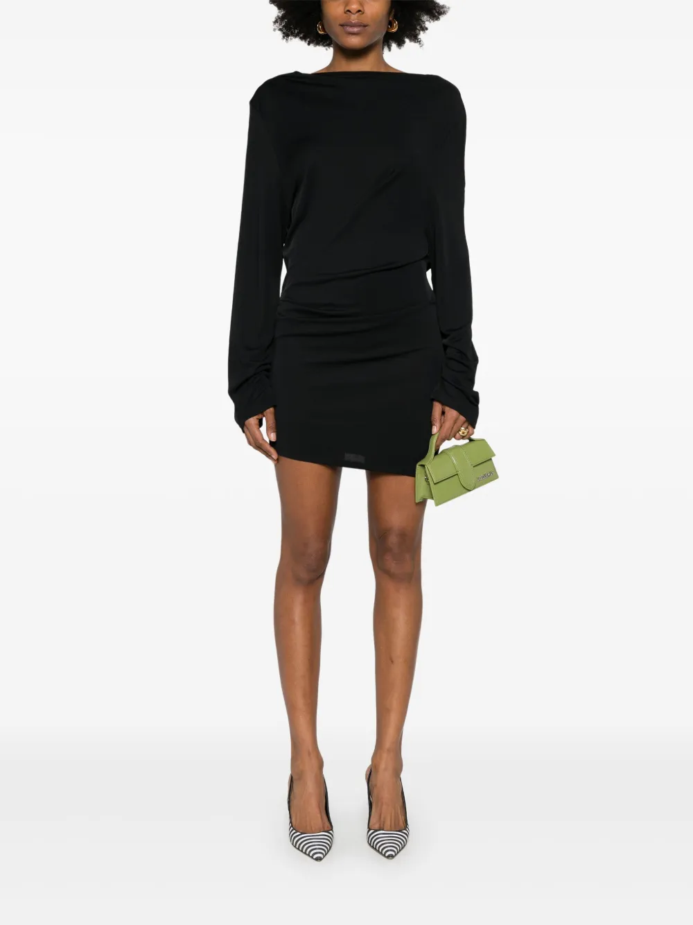 Jacquemus Gedrapeerde mini-jurk - Zwart