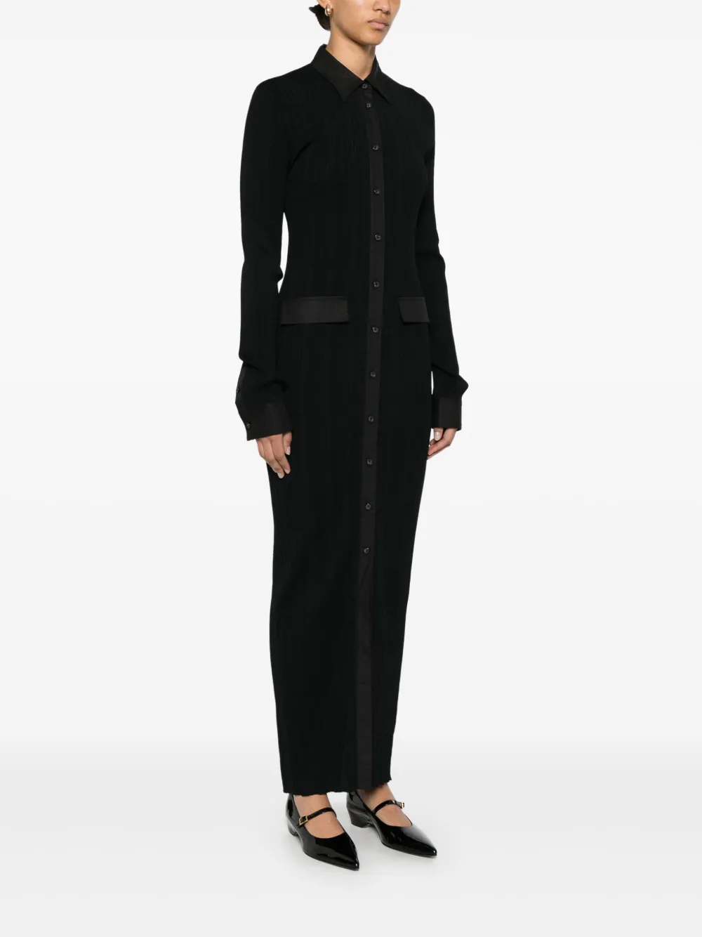TOTEME Gebreide maxi-jurk Zwart
