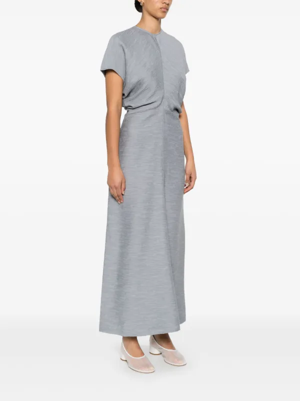 パーティードレス Toteme Crinkled cotton blend scoop long dress TOTEME slouch-waist Crinkled Maxi Dress | Blue | FARFETCH
