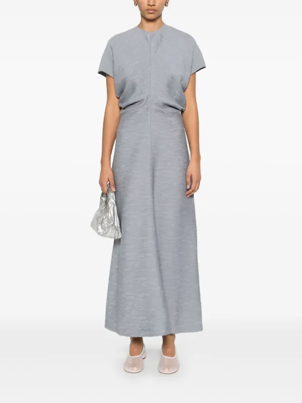 TOTEME slouch-waist Crinkled Maxi Dress | Blue | FARFETCH