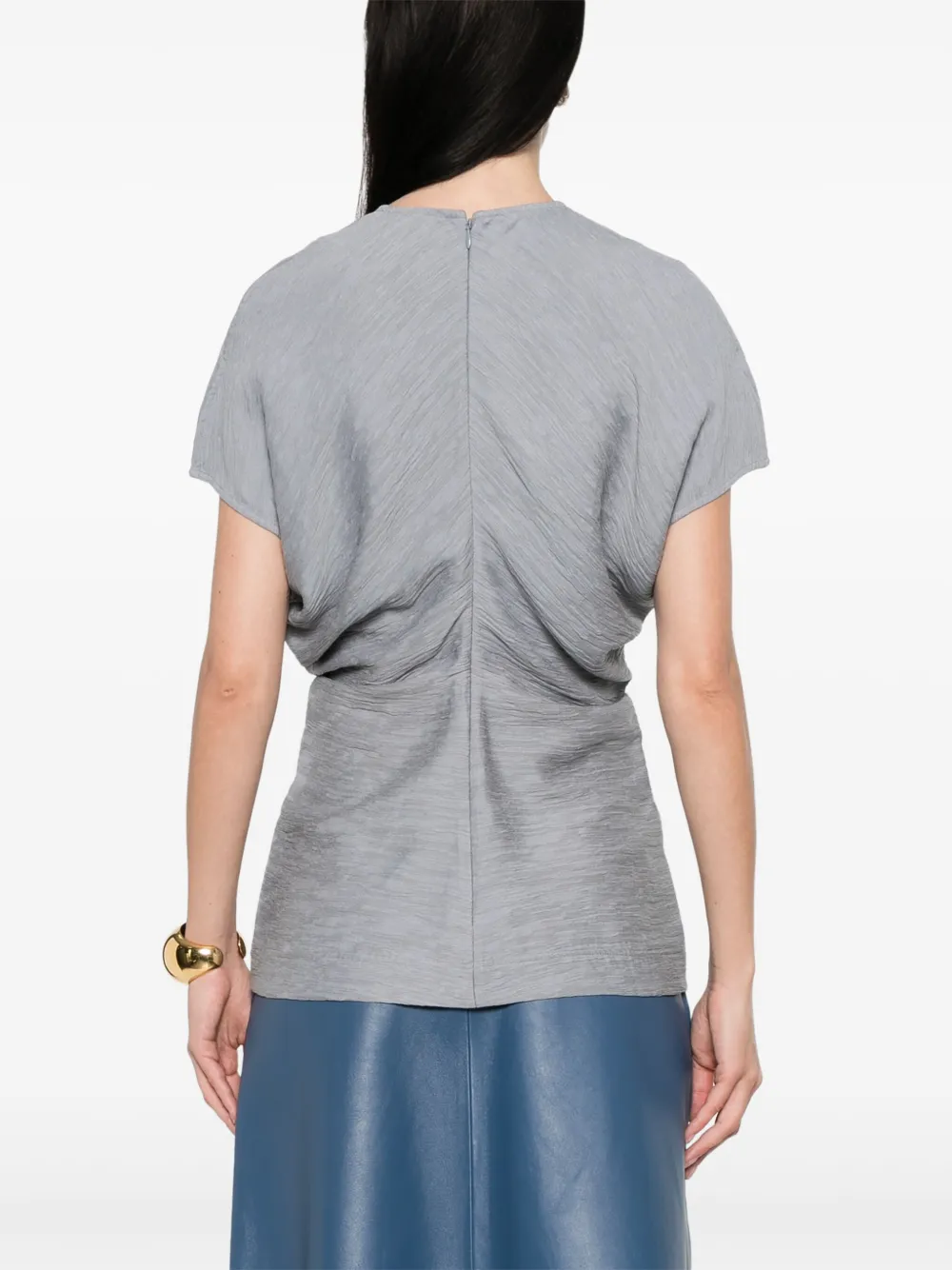 TOTEME Gekreukte top met gesmockte taille Blauw