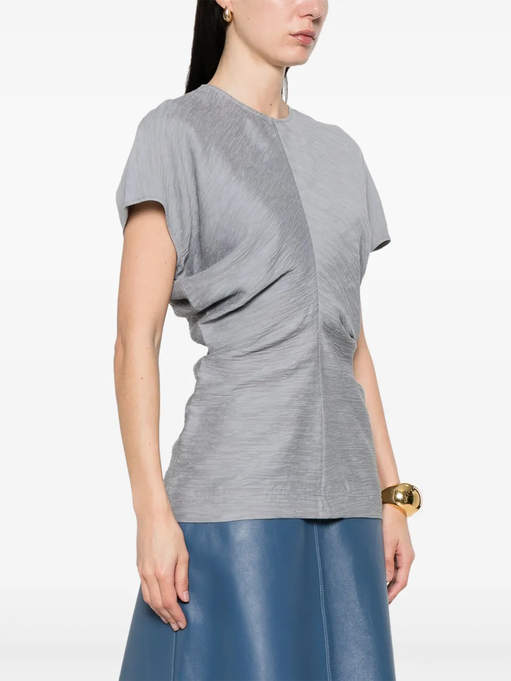 TOTEME Gekreukte top met gesmockte taille Blauw