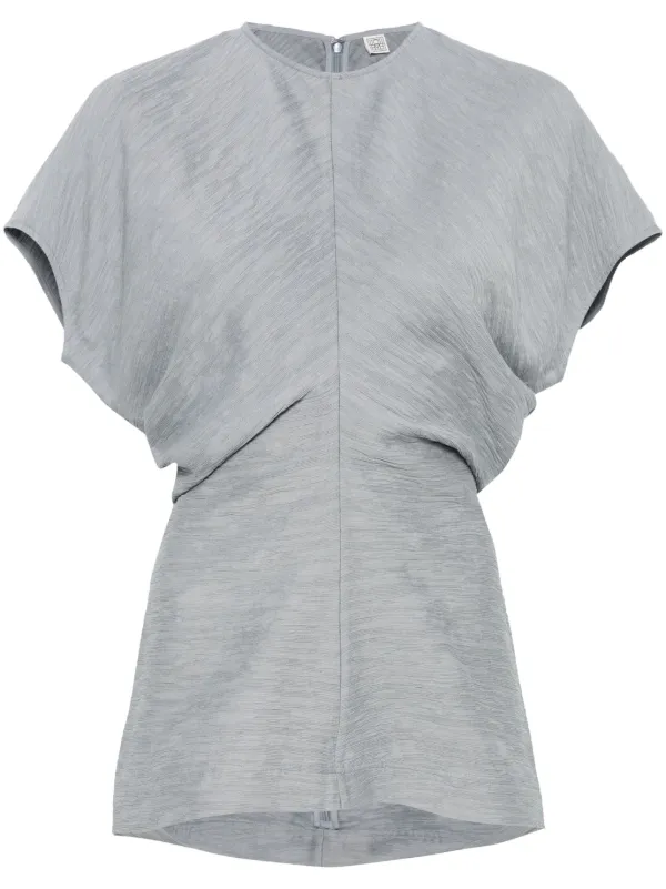 新品☆toteme☆Knot short-sleeve top TOTEME cap-sleeve Top | Neutrals | FARFETCH