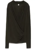 TOTEME overlapped jersey top - Green
