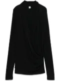 TOTEME overlapped jersey blouse - Black