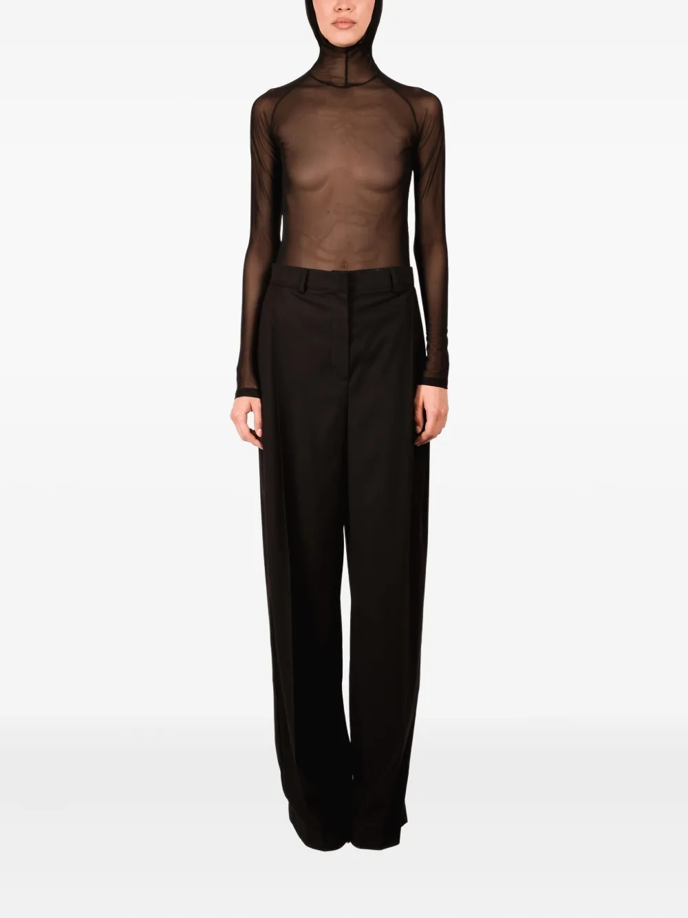 Ioana Ciolacu Body met capuchon Zwart