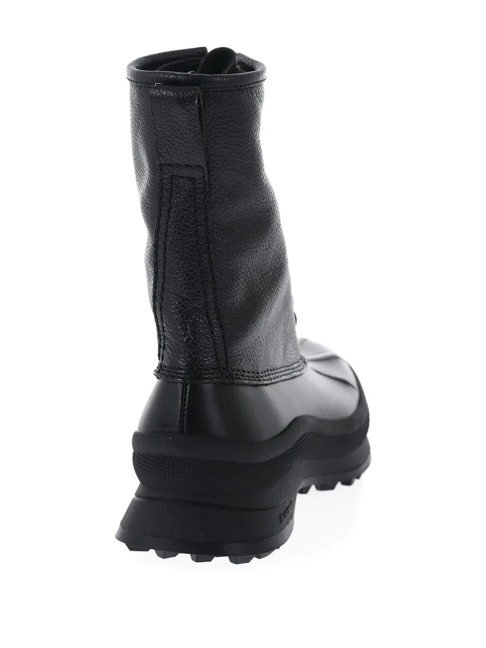Jil Sander Leren combat boots Zwart