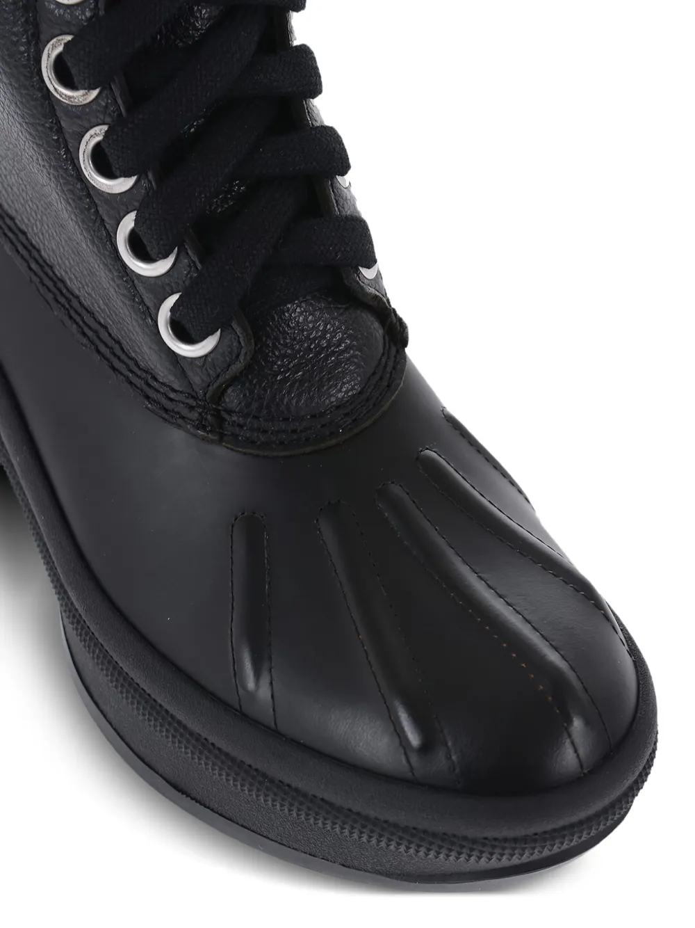 Jil Sander leather combat boots Black