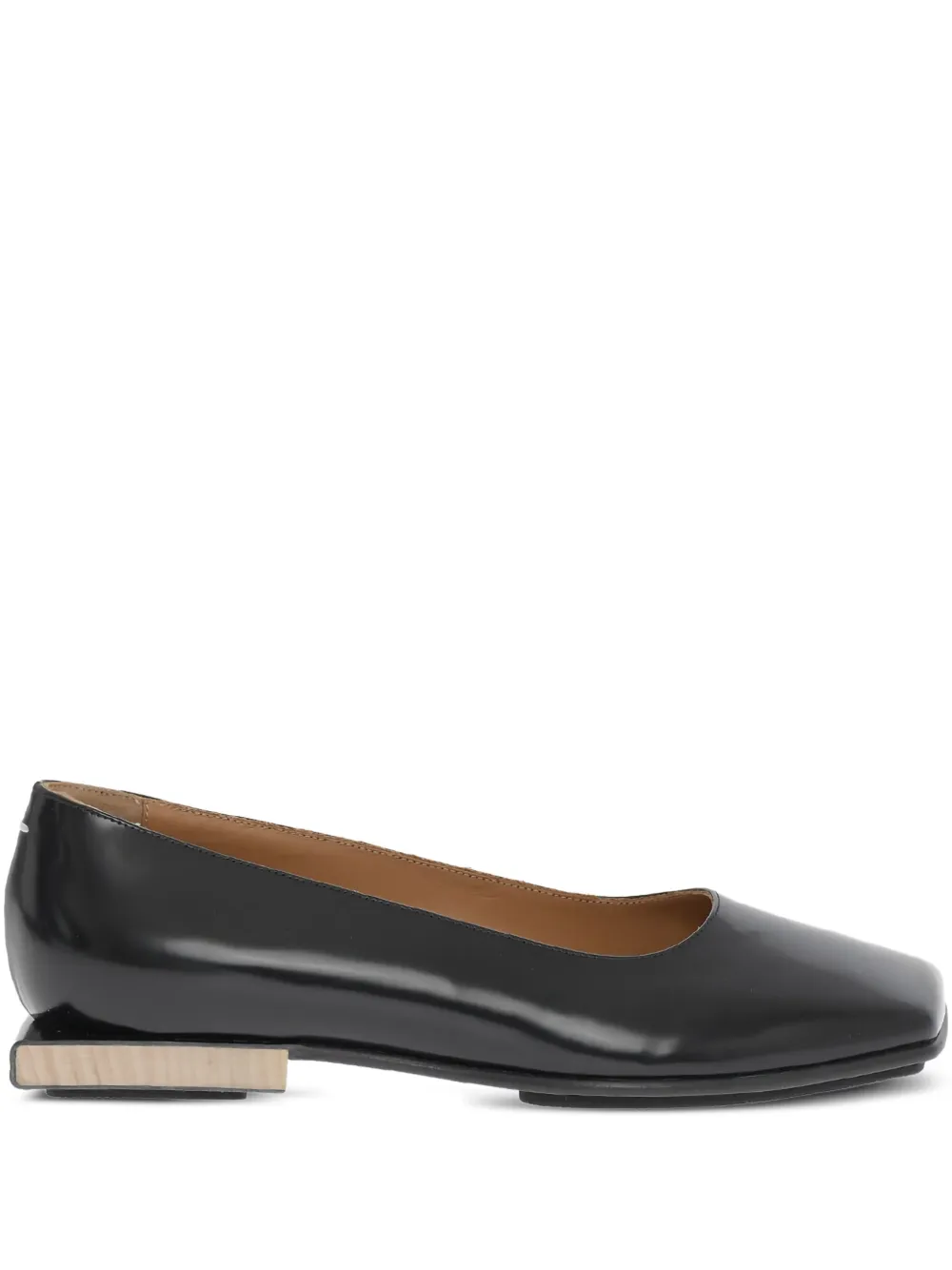 Maison Margiela patent-leather ballerina shoes Black