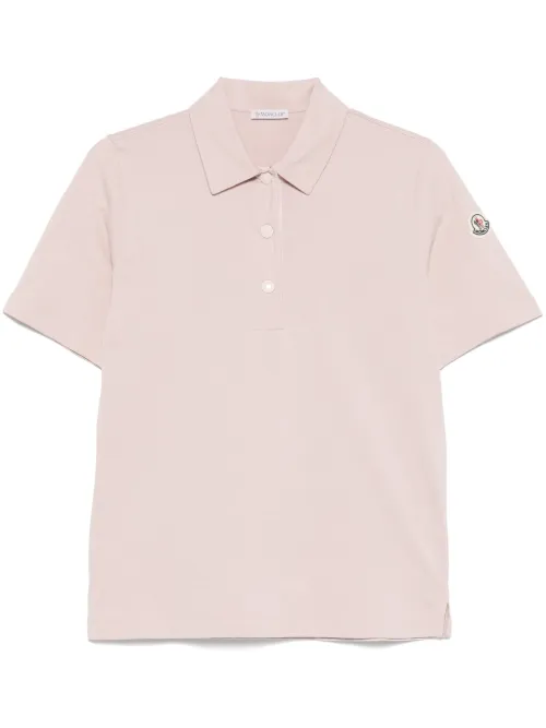 Moncler polo à patch logo - Rose - Moncler - Modalova