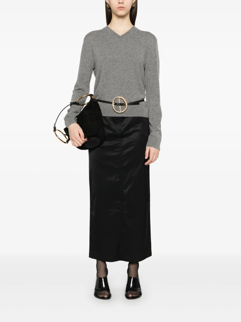 TOTEME Straight midi-rok - Zwart