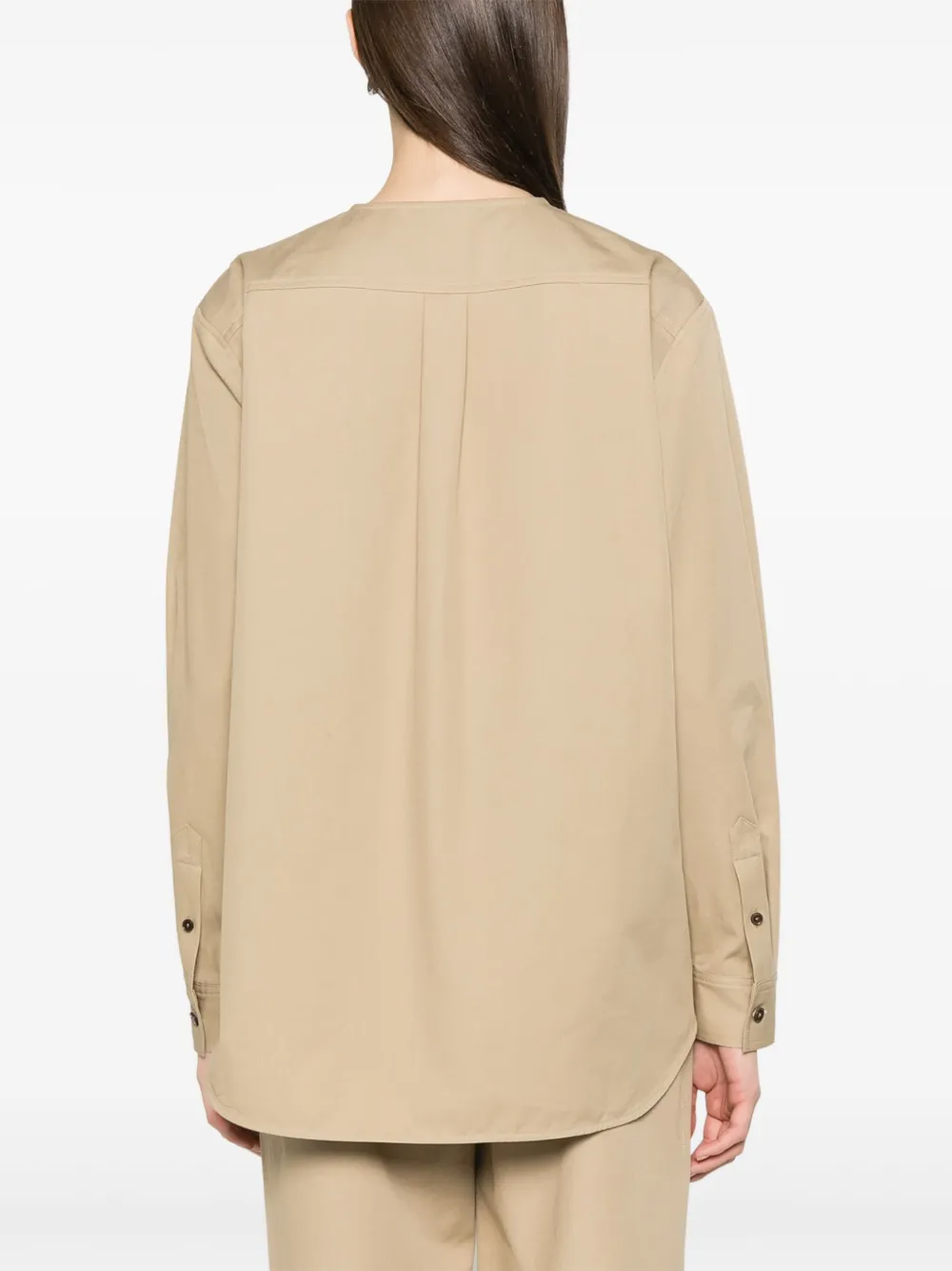 TOTEME Kraagloos katoenen blouse Beige