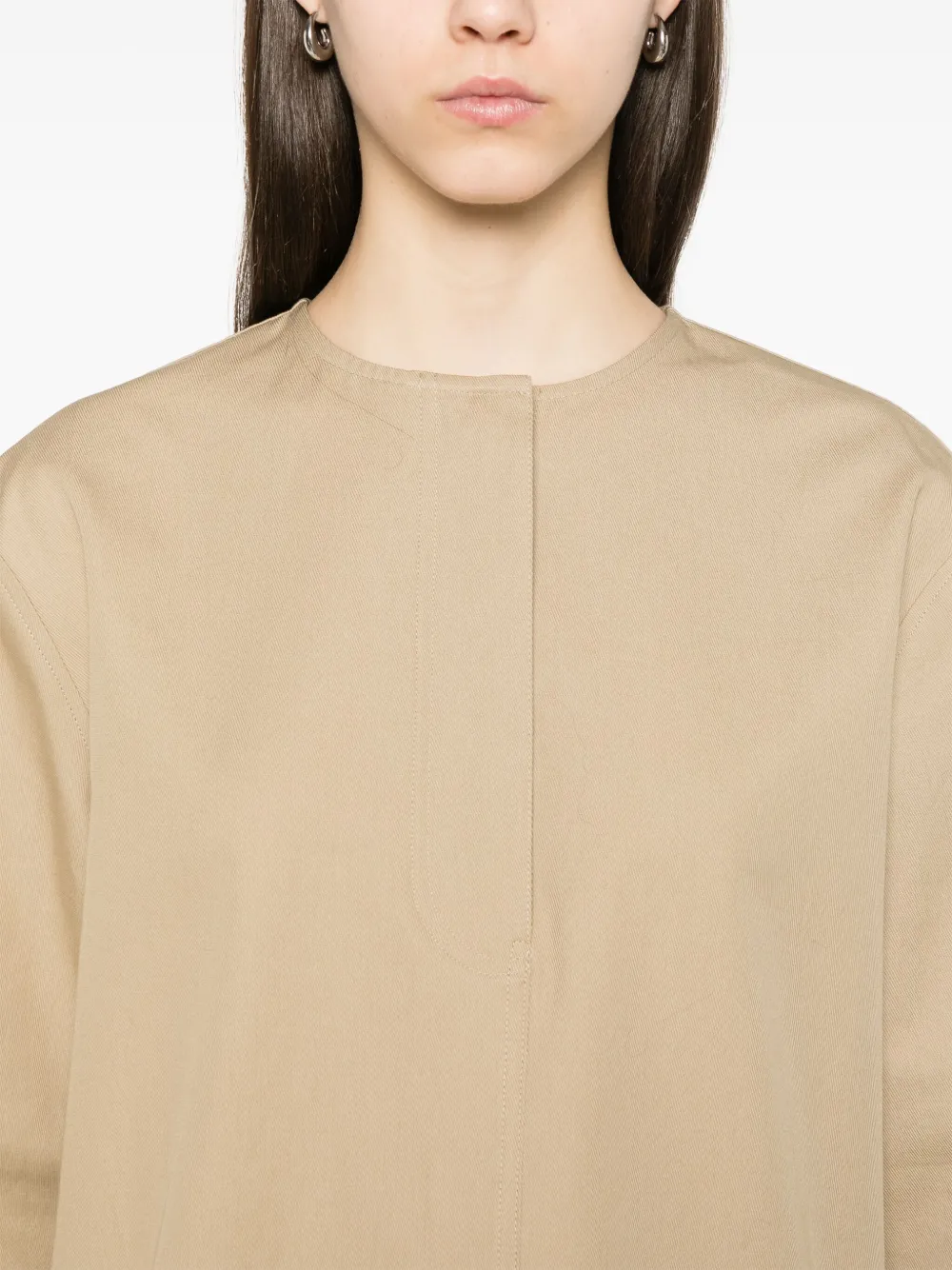 TOTEME Kraagloos katoenen blouse Beige