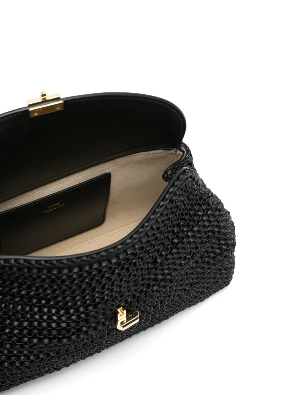 TOTEME T-Lock geweven clutch Zwart