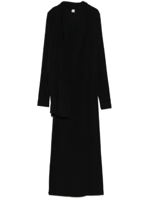Toteme Draped Jersey Dress - Black