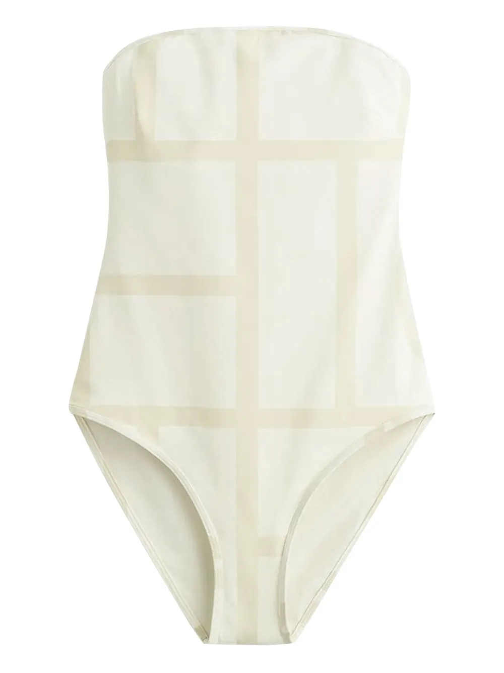 TOTEME Strapless badpak met monogram Beige