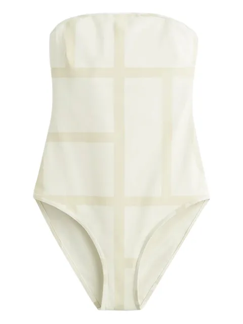 TOTEME traje de baño strapless con monograma