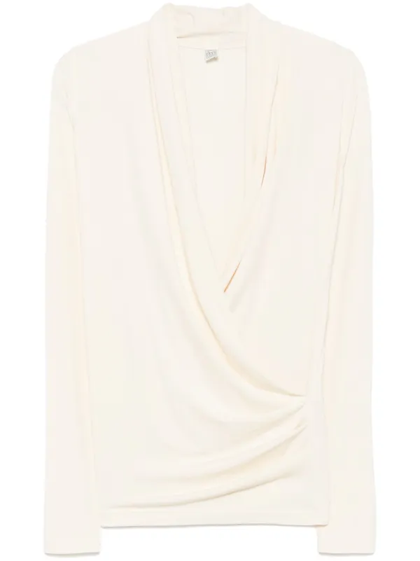 【Toteme】ドレープジャージートップ Twist drape top black – TOTEME