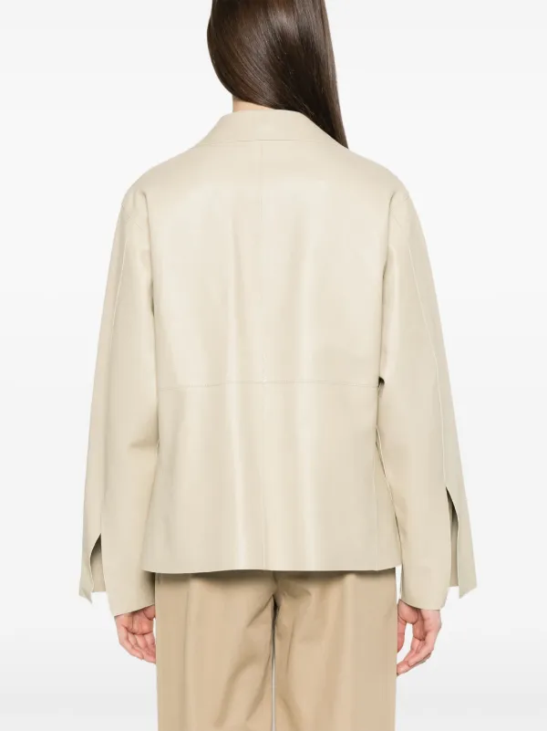 TOTEME Army Leather Jacket | Neutrals | FARFETCH