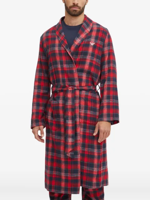 Emporio Armani checked belted robe
