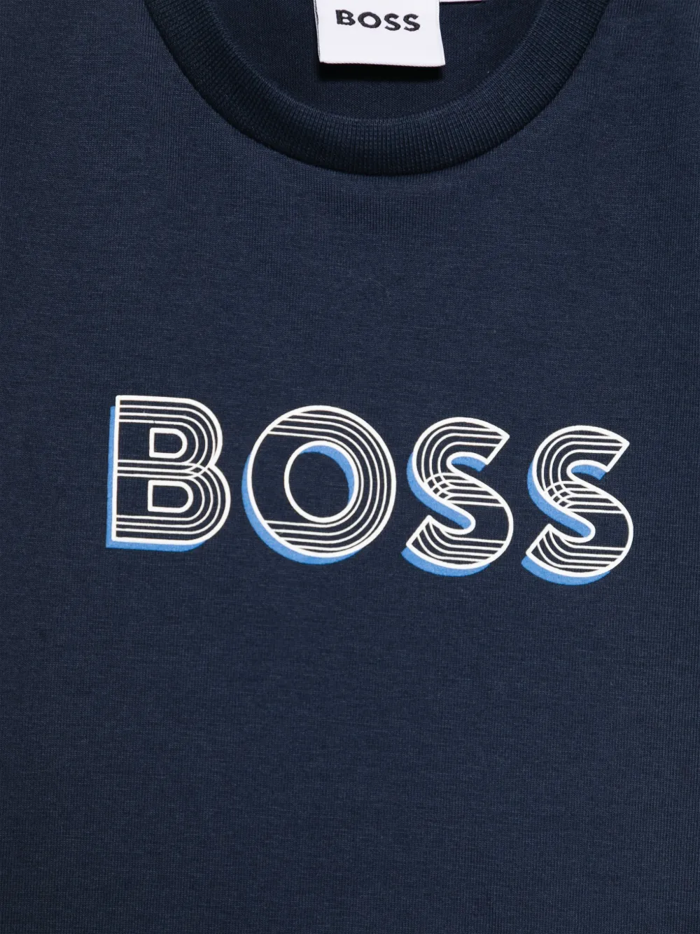 BOSS Kidswear T-shirt met logoprint Blauw