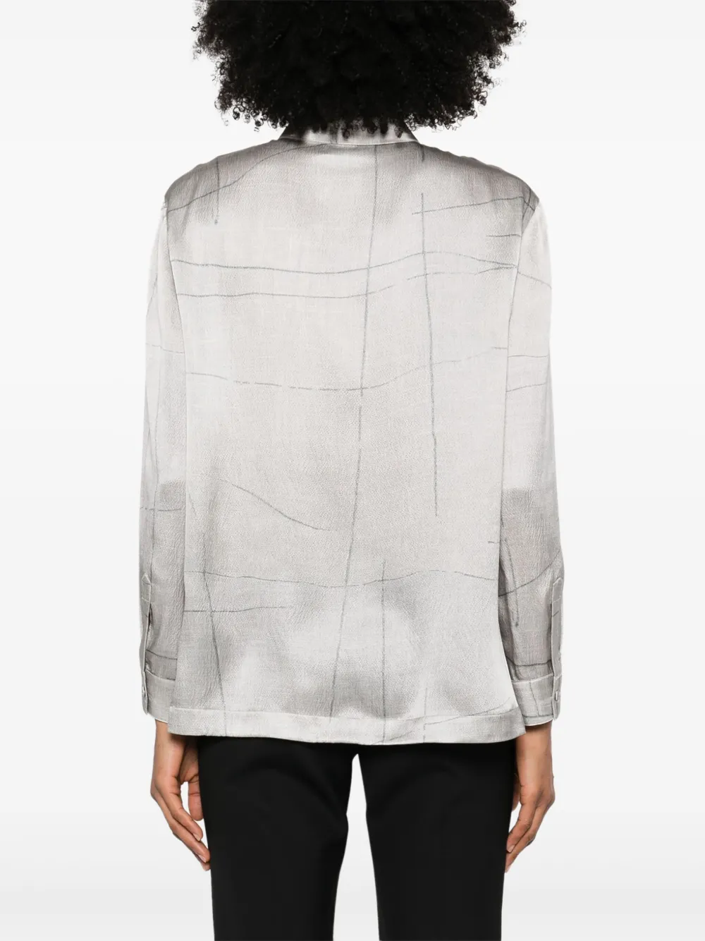 Giorgio Armani Blouse met abstracte print Grijs