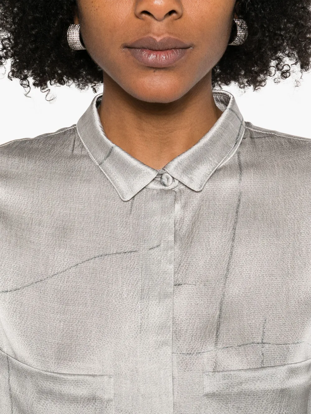 Giorgio Armani Blouse met abstracte print Grijs
