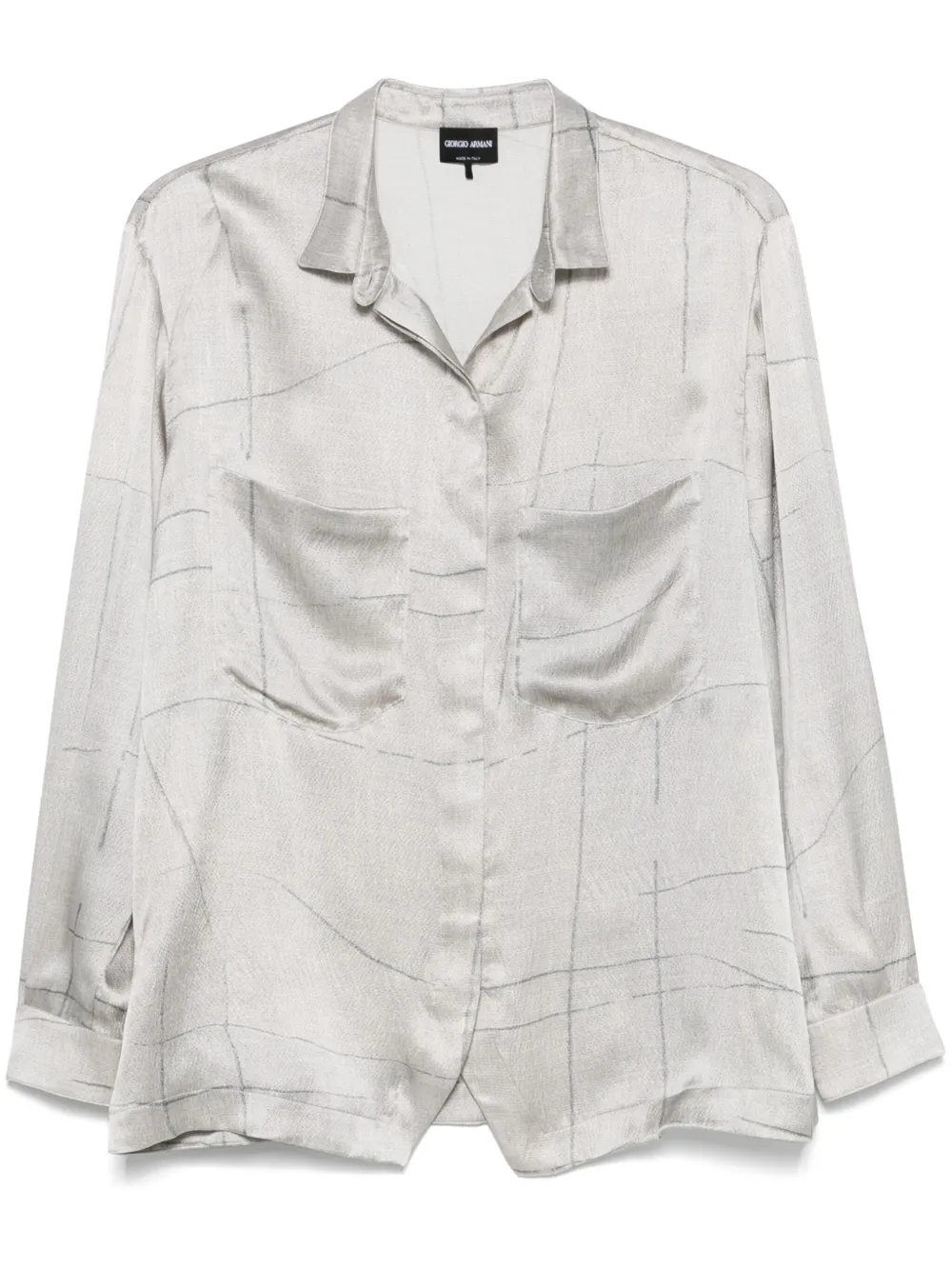 Giorgio Armani Blouse met abstracte print Grijs