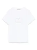 TWINSET Kids rhinestone Oval T T-shirt - White