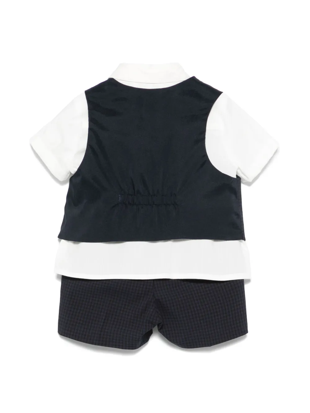 Emporio Armani Kids Geruite shorts - Blauw