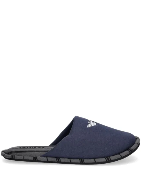 Emporio Armani embroidered-logo slippers