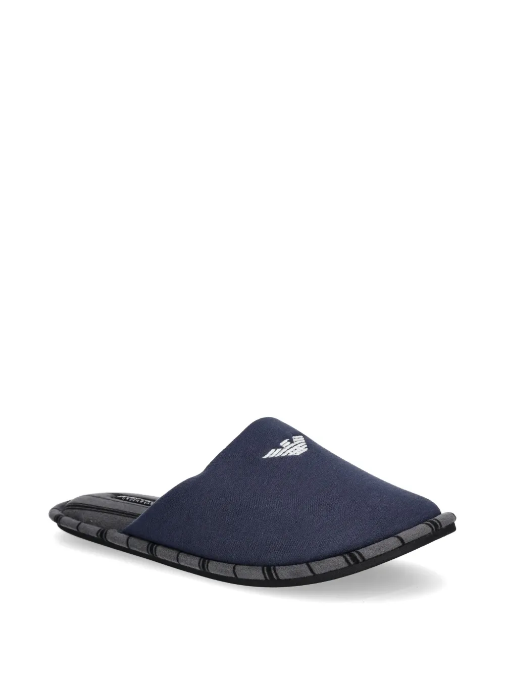 Emporio Armani Slippers met geborduurd logo - Blauw