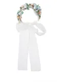 AMAYA floral-appliqué ceremony crown - Neutrals