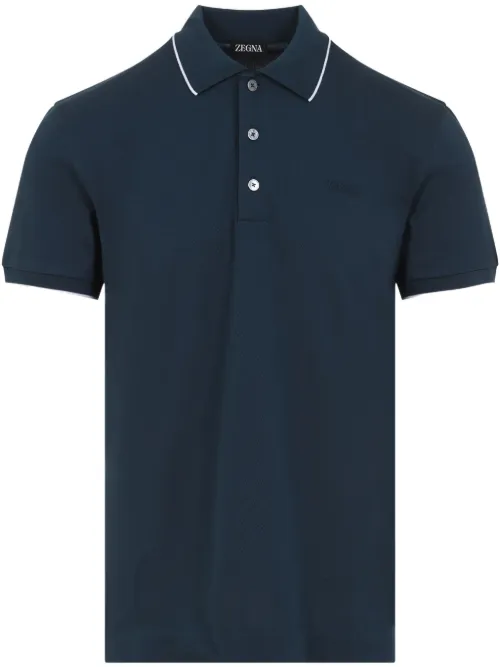 Zegna polo à logo brodé - Vert - Zegna - Modalova