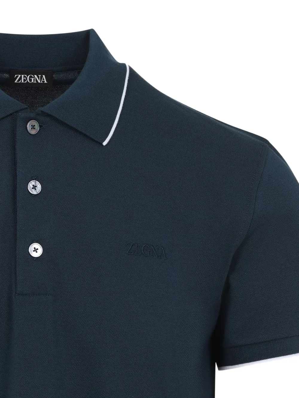 Zegna Poloshirt met geborduurd logo Groen