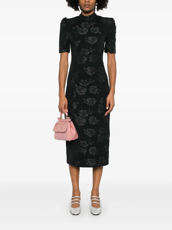 ROTATE BIRGER CHRISTENSEN ワンピース Jacquard midi 902242 ROTATE BIRGER CHRISTENSEN Jacquard Midi Dress | Black | FARFETCH