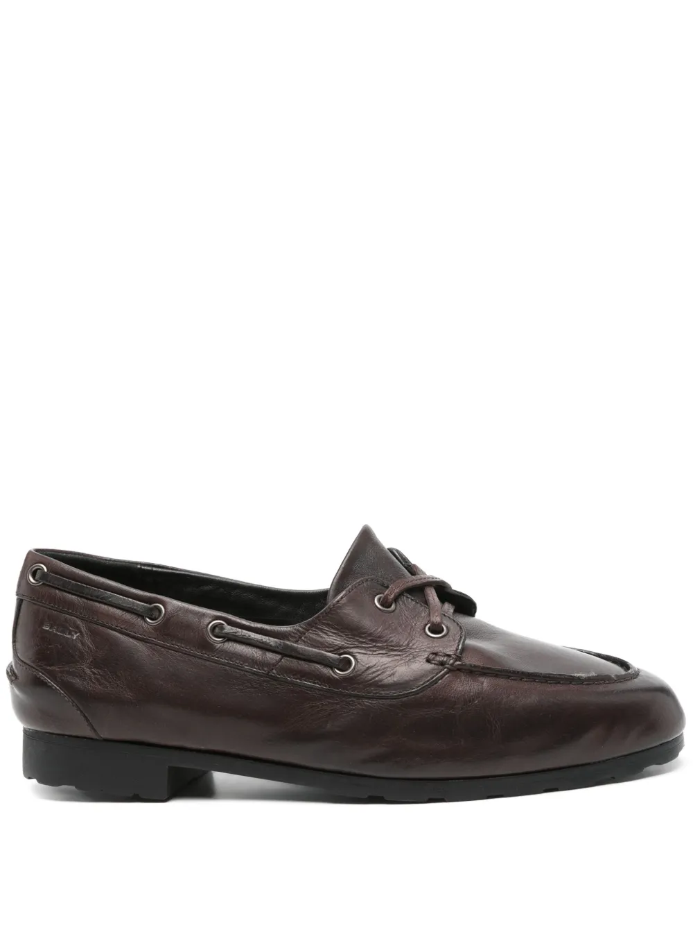 Bally leather boat shoes Brown