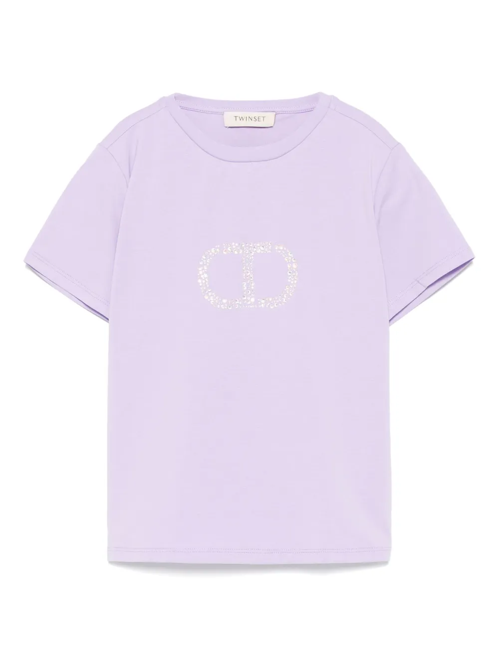 TWINSET Kids rhinestone Oval T T-shirt | Purple | Image 1