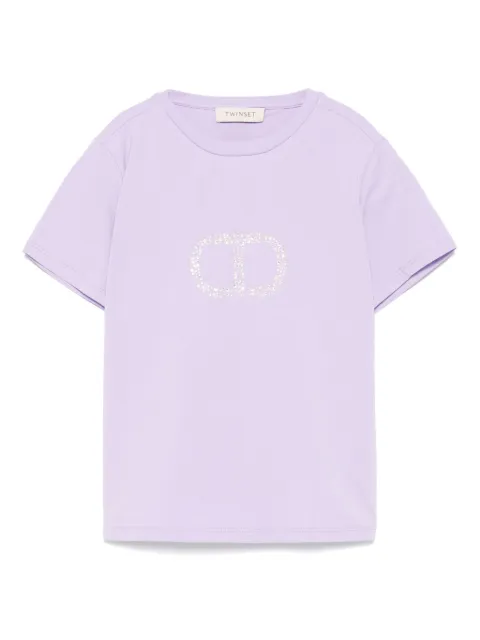 TWINSET Kids rhinestone Oval T T-shirt