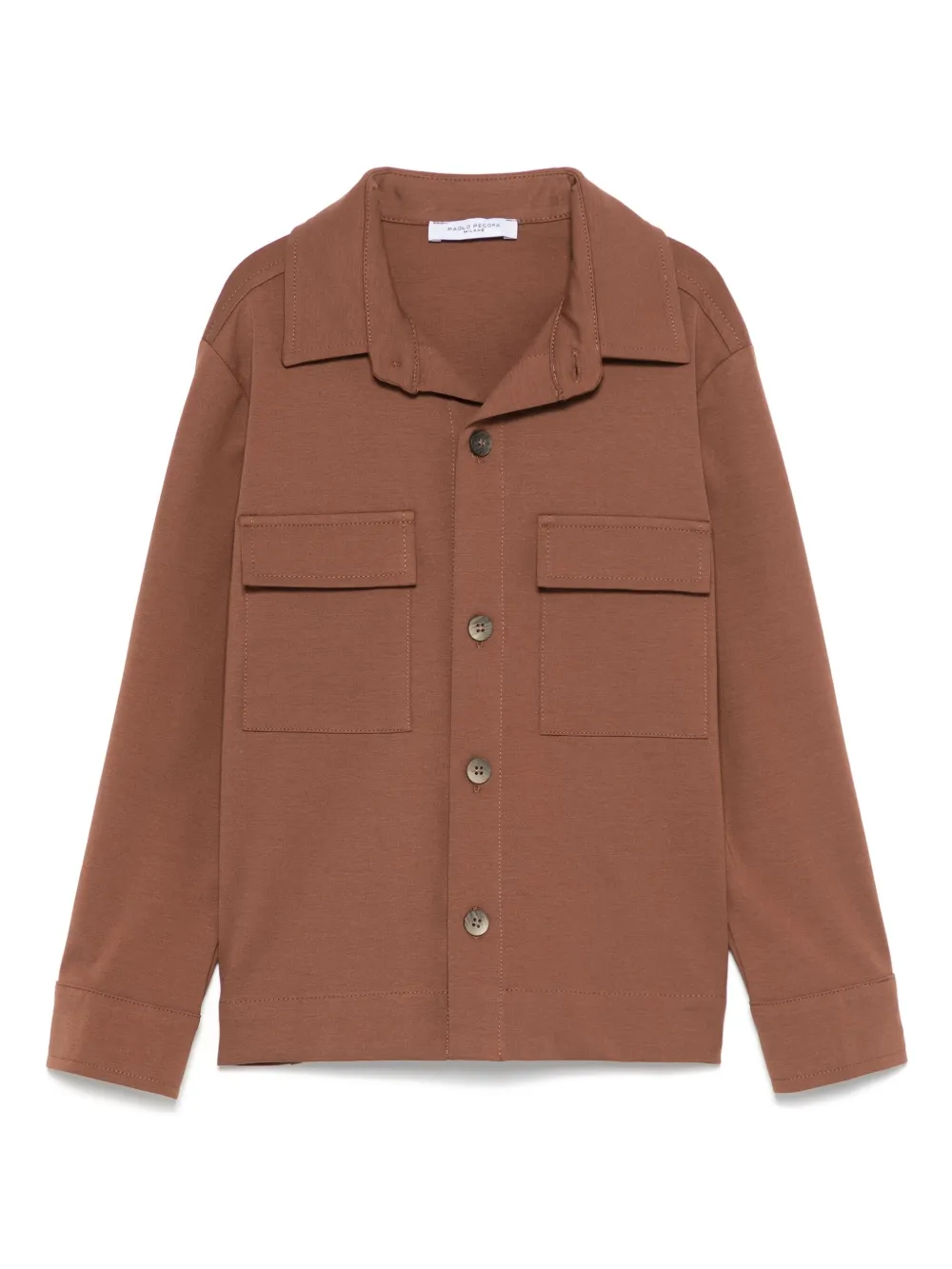 Paolo Pecora Kids ロングスリーブ シャツ - ブラウン Paolo Pecora Kids ロングスリーブ シャツ - ブラウン